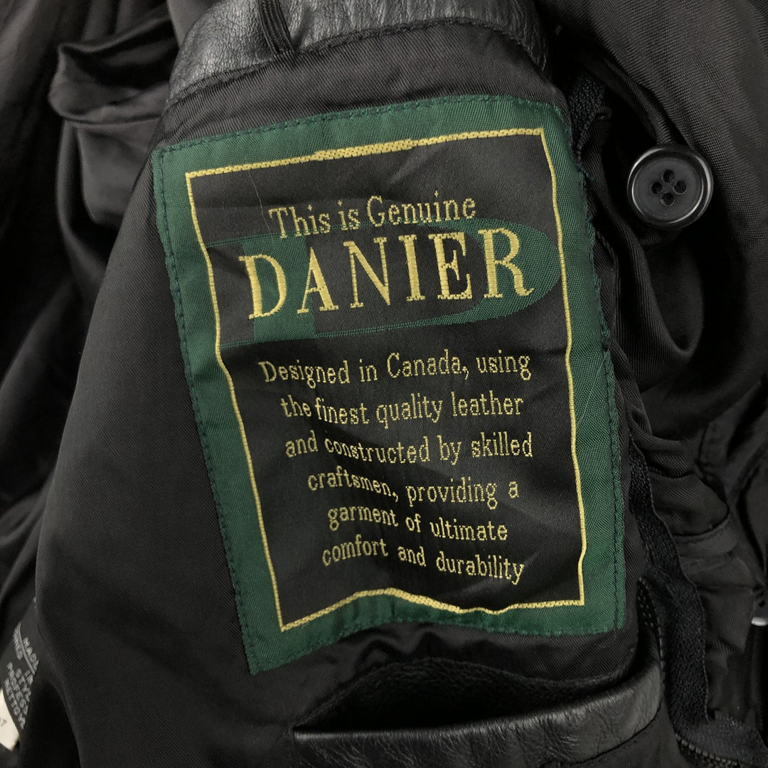 DANIER Swing Top Padded Leather Blouson, Men's Size M genuine leather black type Vintage Second Hand