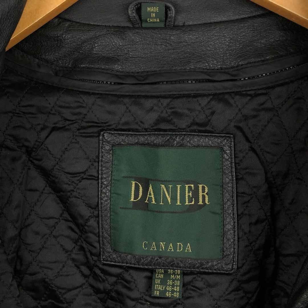 DANIER Swing Top Padded Leather Blouson, Men's Size M genuine leather black type Vintage Second Hand