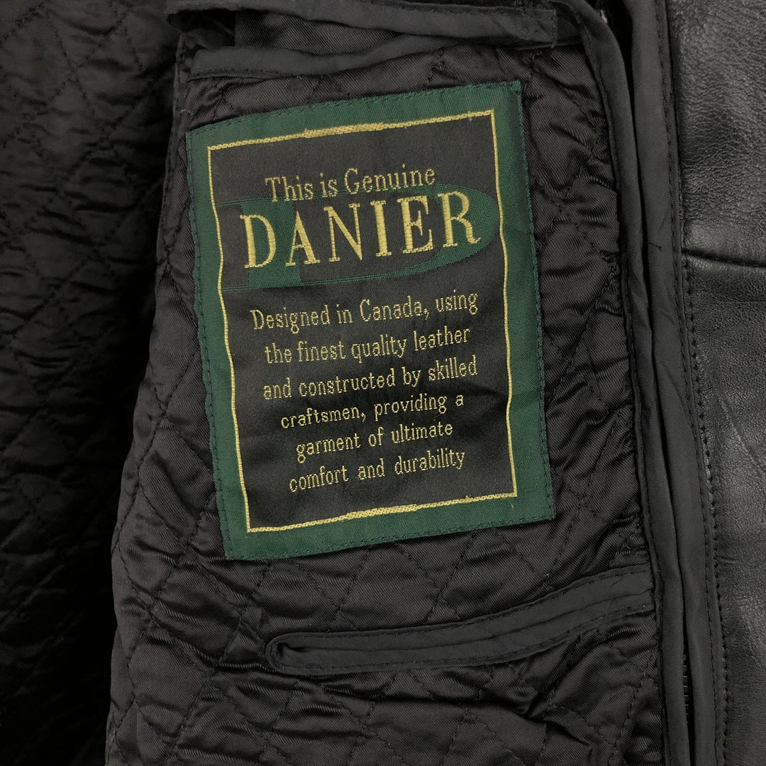 DANIER Swing Top Padded Leather Blouson, Men's Size M genuine leather black type Vintage Second Hand