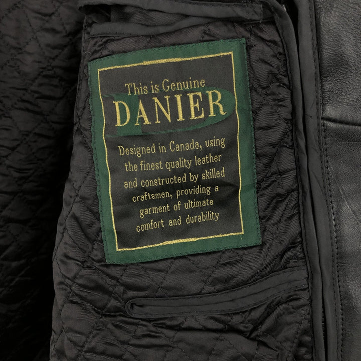 DANIER Swing Top Padded Leather Blouson, Men's Size M genuine leather black type Vintage Second Hand