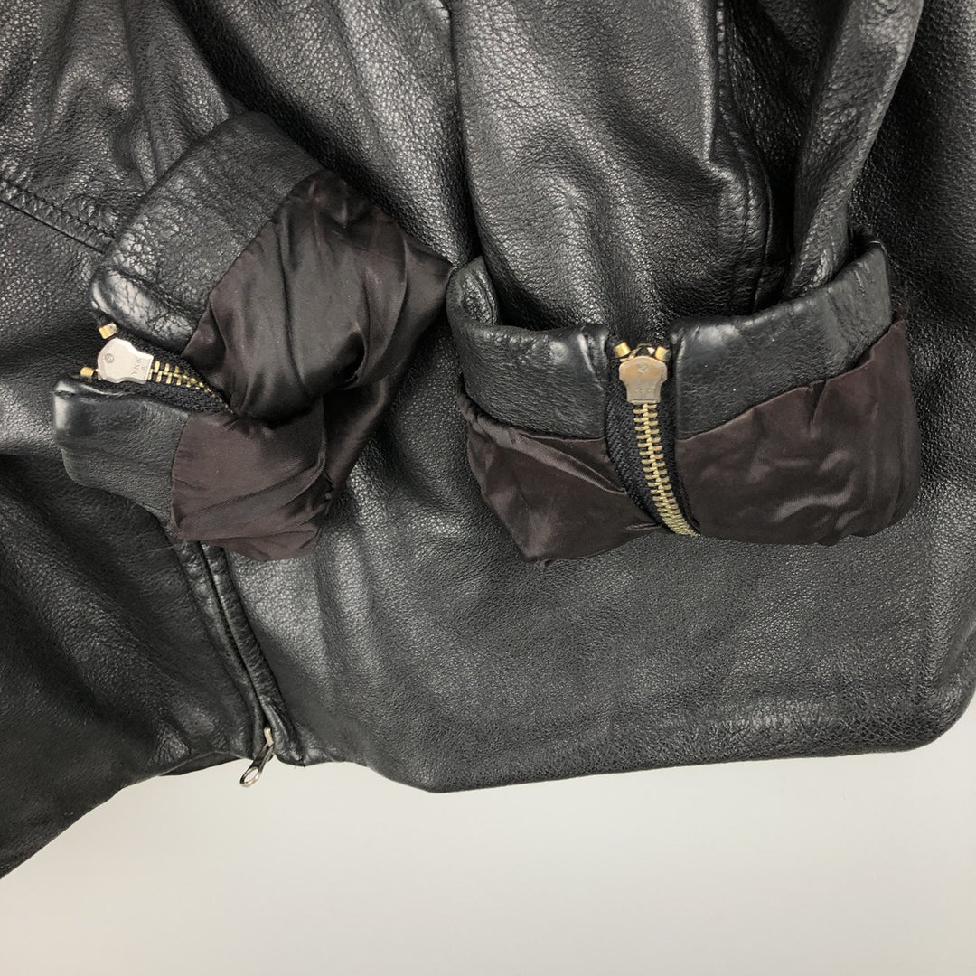 DANIER Swing Top Padded Leather Blouson, Men's Size M genuine leather black type Vintage Second Hand