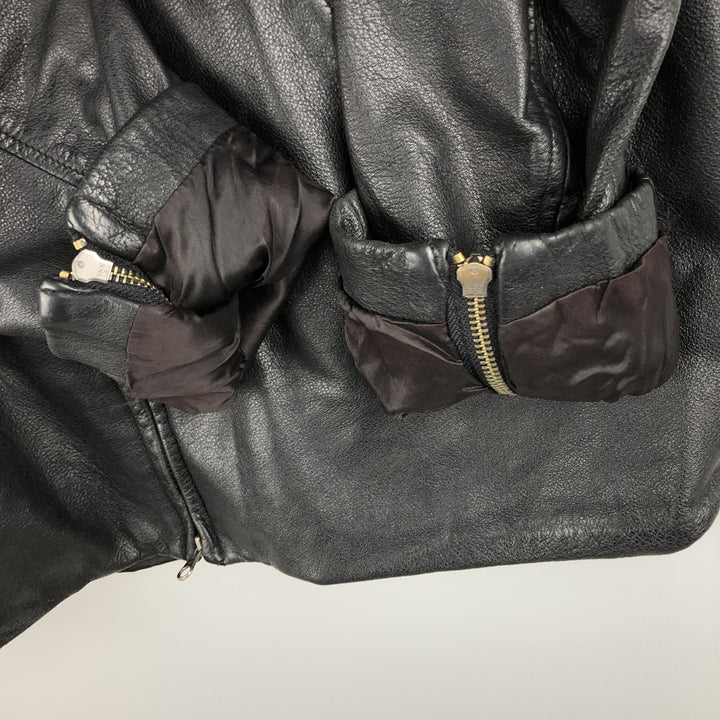 DANIER Swing Top Padded Leather Blouson, Men's Size M genuine leather black type Vintage Second Hand