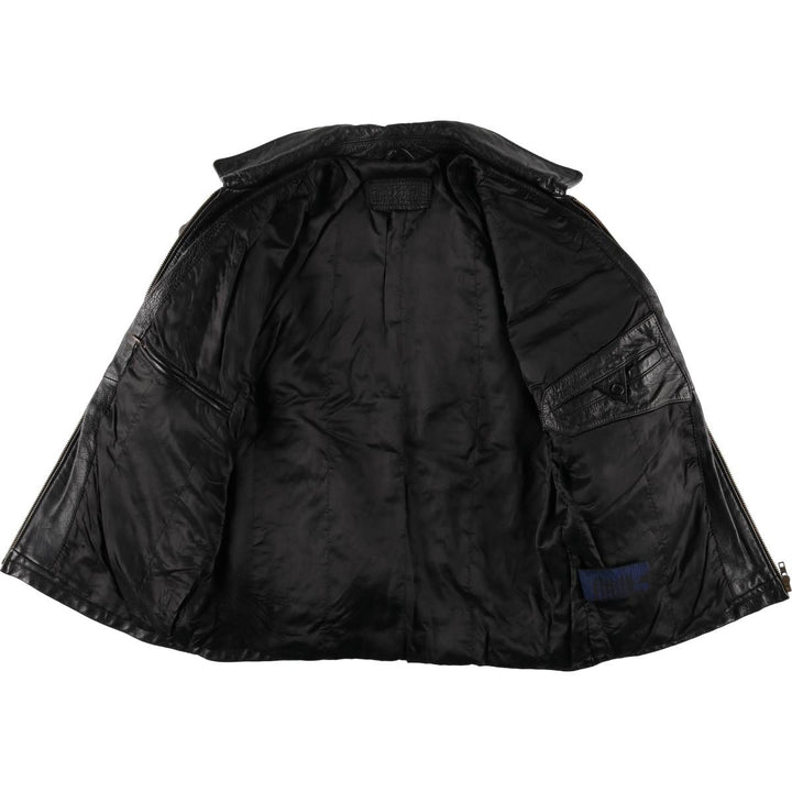 Padded swing-top leather jacket in sizes L, O, G, and G. Men's size S. genuine leather black type Vintage Second Hand