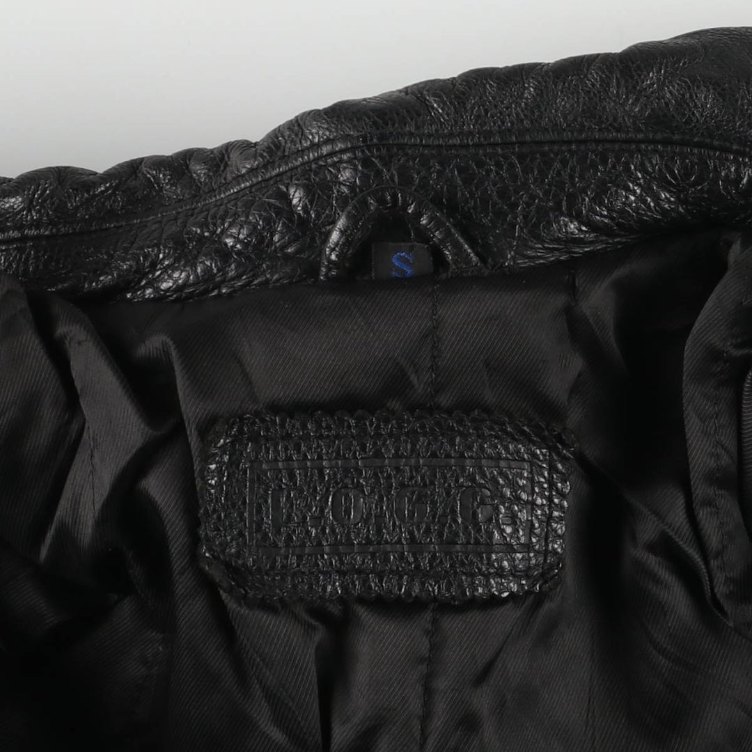 Padded swing-top leather jacket in sizes L, O, G, and G. Men's size S. genuine leather black type Vintage Second Hand