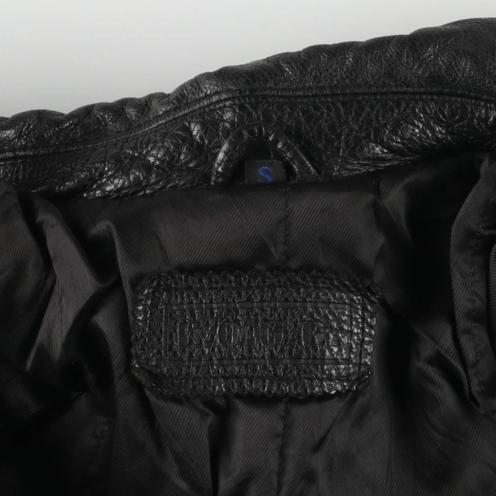 Padded swing-top leather jacket in sizes L, O, G, and G. Men's size S. genuine leather black type Vintage Second Hand