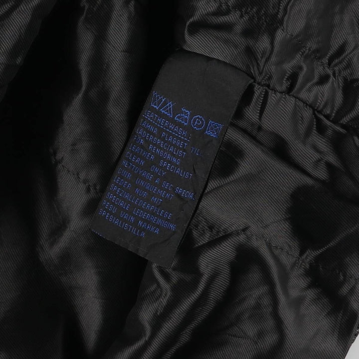 Padded swing-top leather jacket in sizes L, O, G, and G. Men's size S. genuine leather black type Vintage Second Hand