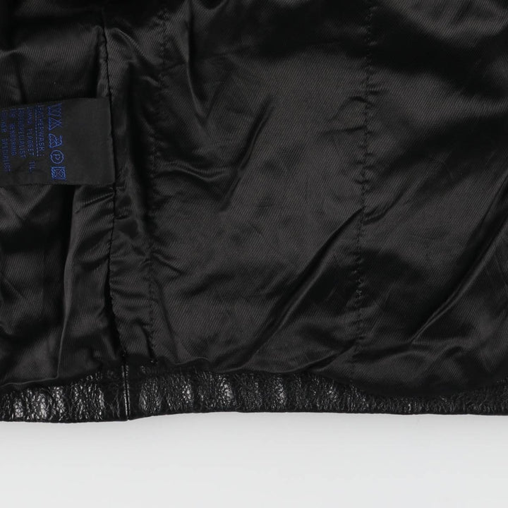 Padded swing-top leather jacket in sizes L, O, G, and G. Men's size S. genuine leather black type Vintage Second Hand