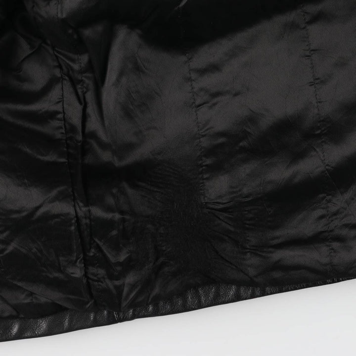 Padded swing-top leather jacket in sizes L, O, G, and G. Men's size S. genuine leather black type Vintage Second Hand