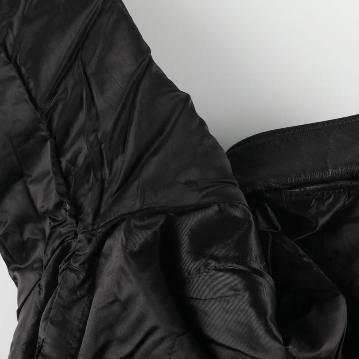Padded swing-top leather jacket in sizes L, O, G, and G. Men's size S. genuine leather black type Vintage Second Hand