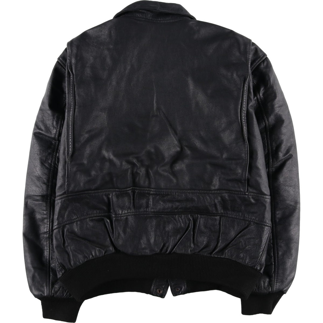 THIERRY LAURENT Leather Flight Jacket, Men's XL unclear black type Vintage Second Hand