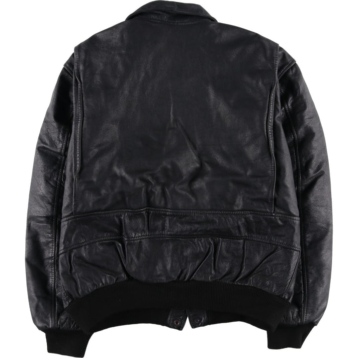 THIERRY LAURENT Leather Flight Jacket, Men's XL unclear black type Vintage Second Hand