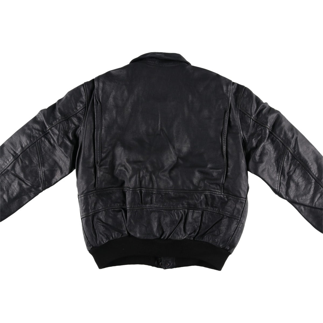 THIERRY LAURENT Leather Flight Jacket, Men's XL unclear black type Vintage Second Hand