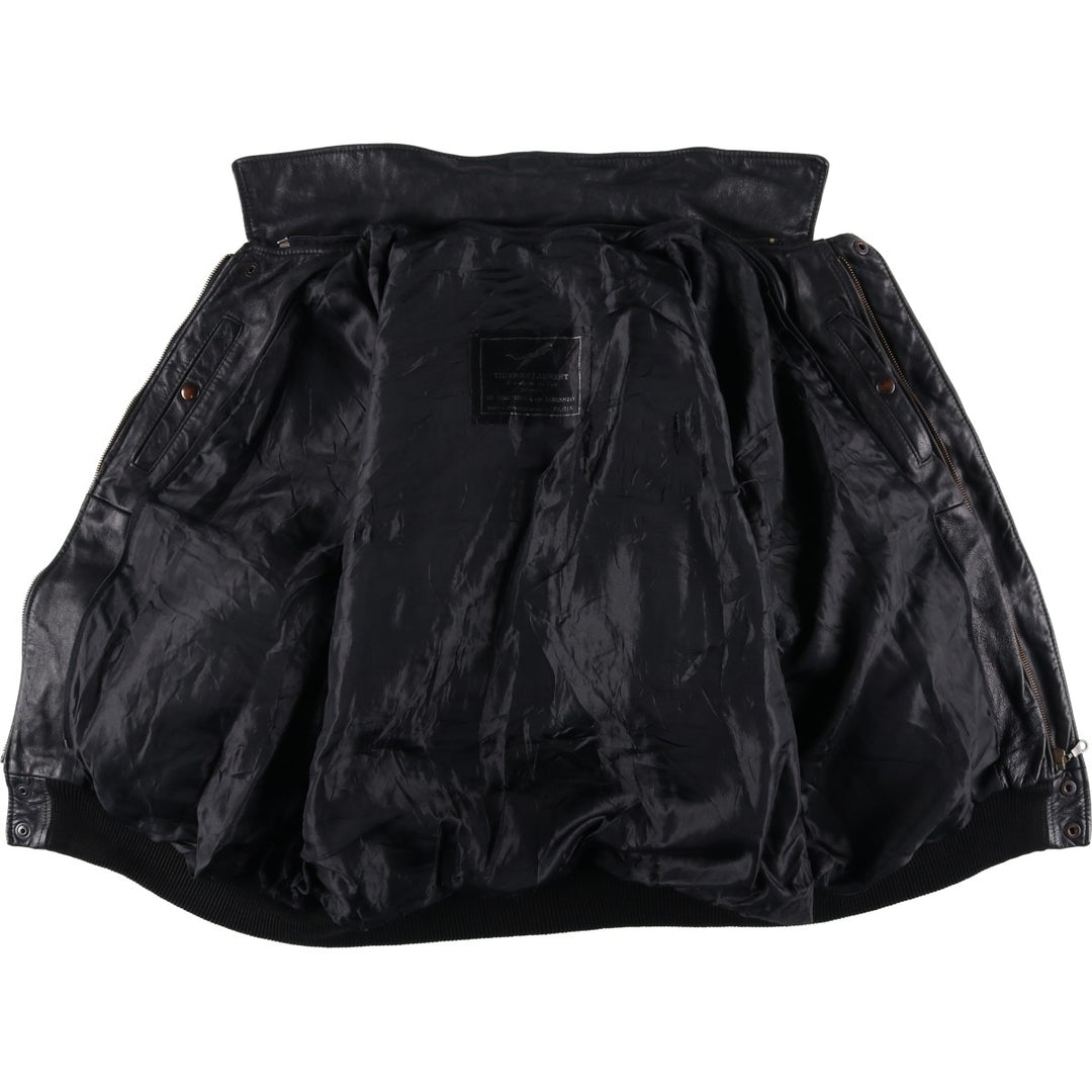 THIERRY LAURENT Leather Flight Jacket, Men's XL unclear black type Vintage Second Hand