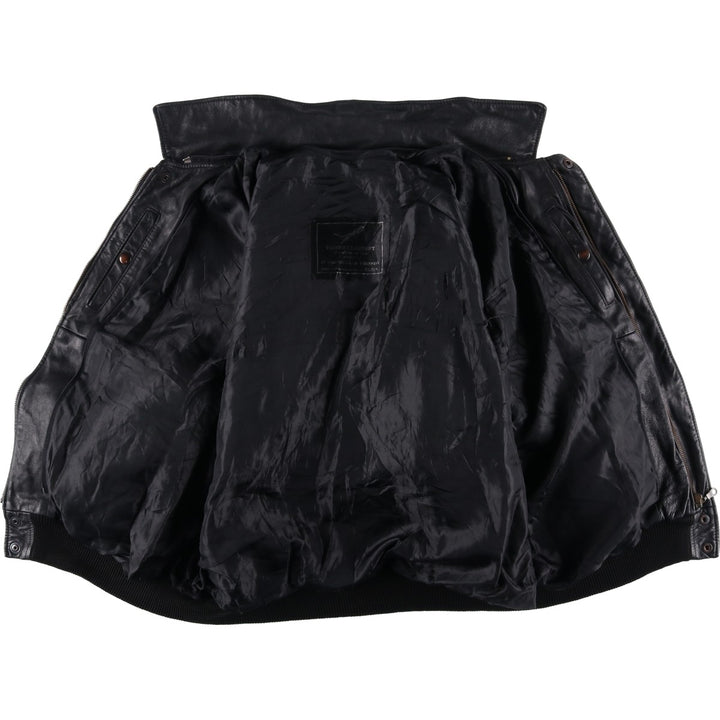 THIERRY LAURENT Leather Flight Jacket, Men's XL unclear black type Vintage Second Hand