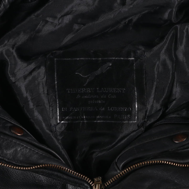 THIERRY LAURENT Leather Flight Jacket, Men's XL unclear black type Vintage Second Hand