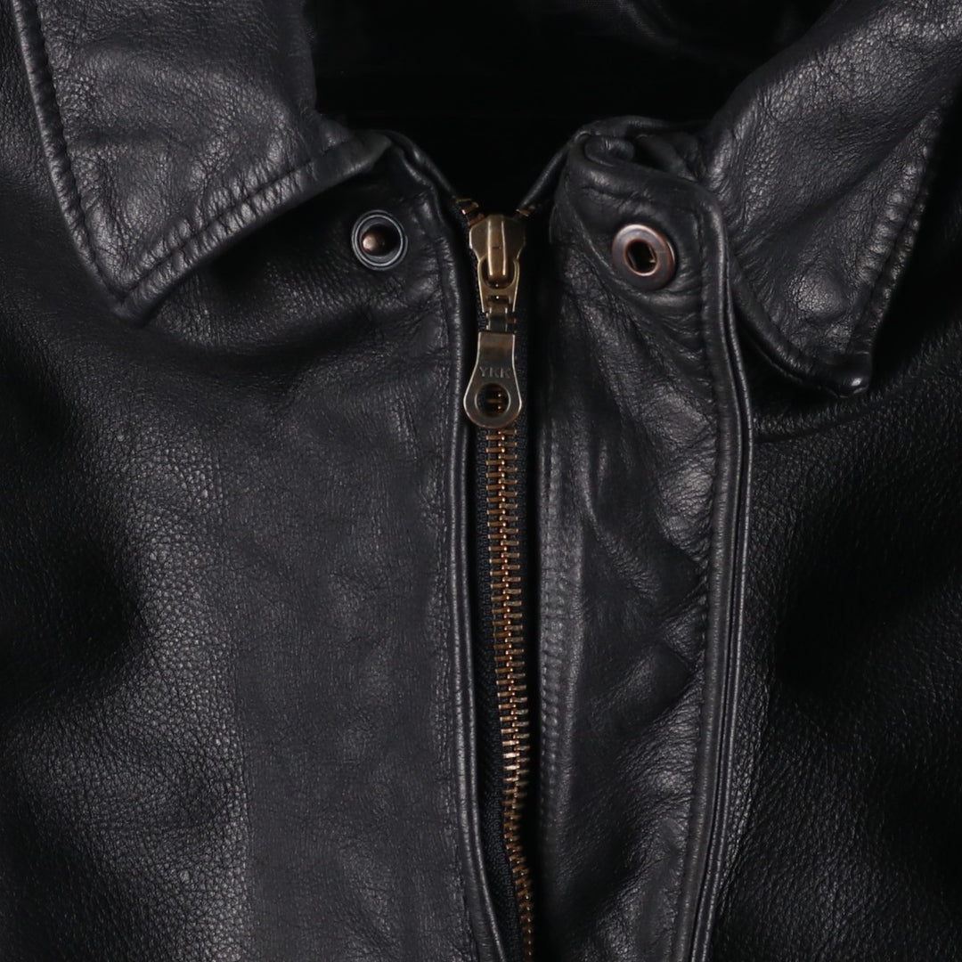 THIERRY LAURENT Leather Flight Jacket, Men's XL unclear black type Vintage Second Hand