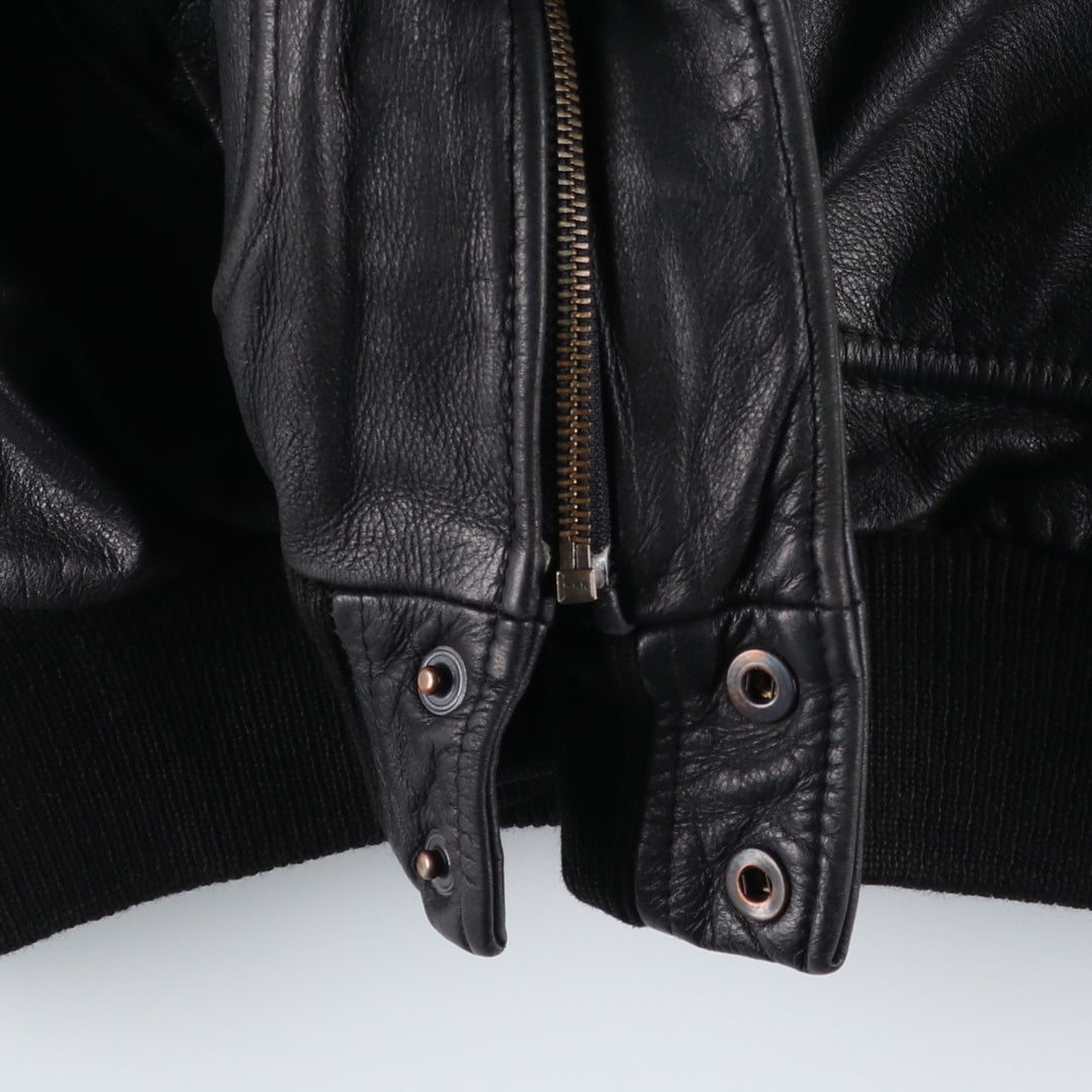 THIERRY LAURENT Leather Flight Jacket, Men's XL unclear black type Vintage Second Hand