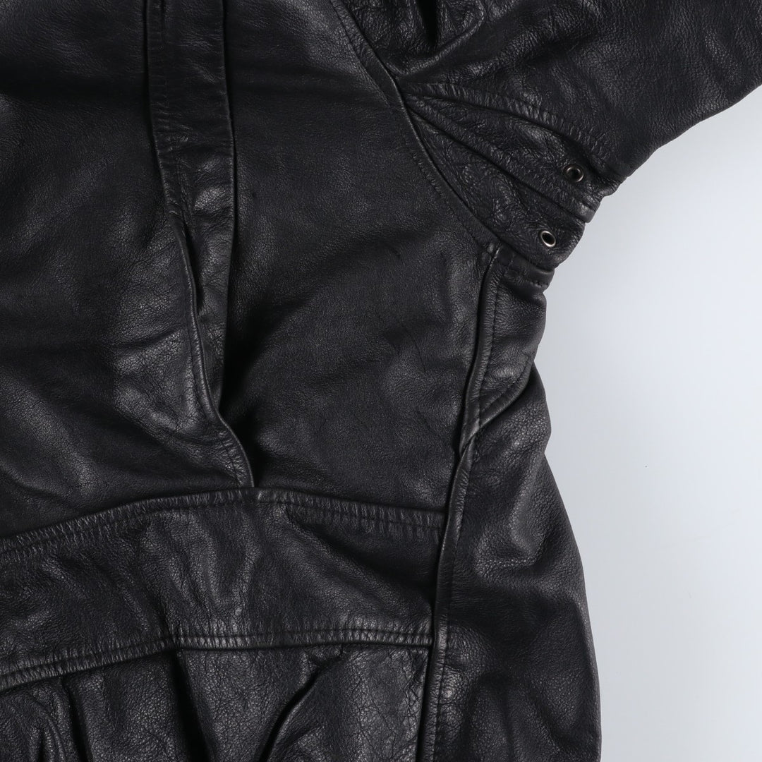 THIERRY LAURENT Leather Flight Jacket, Men's XL unclear black type Vintage Second Hand