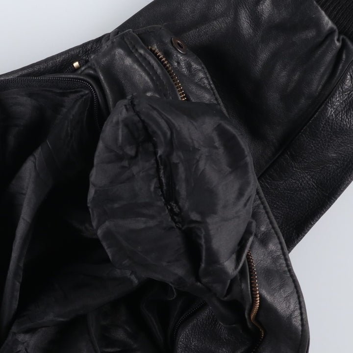 THIERRY LAURENT Leather Flight Jacket, Men's XL unclear black type Vintage Second Hand