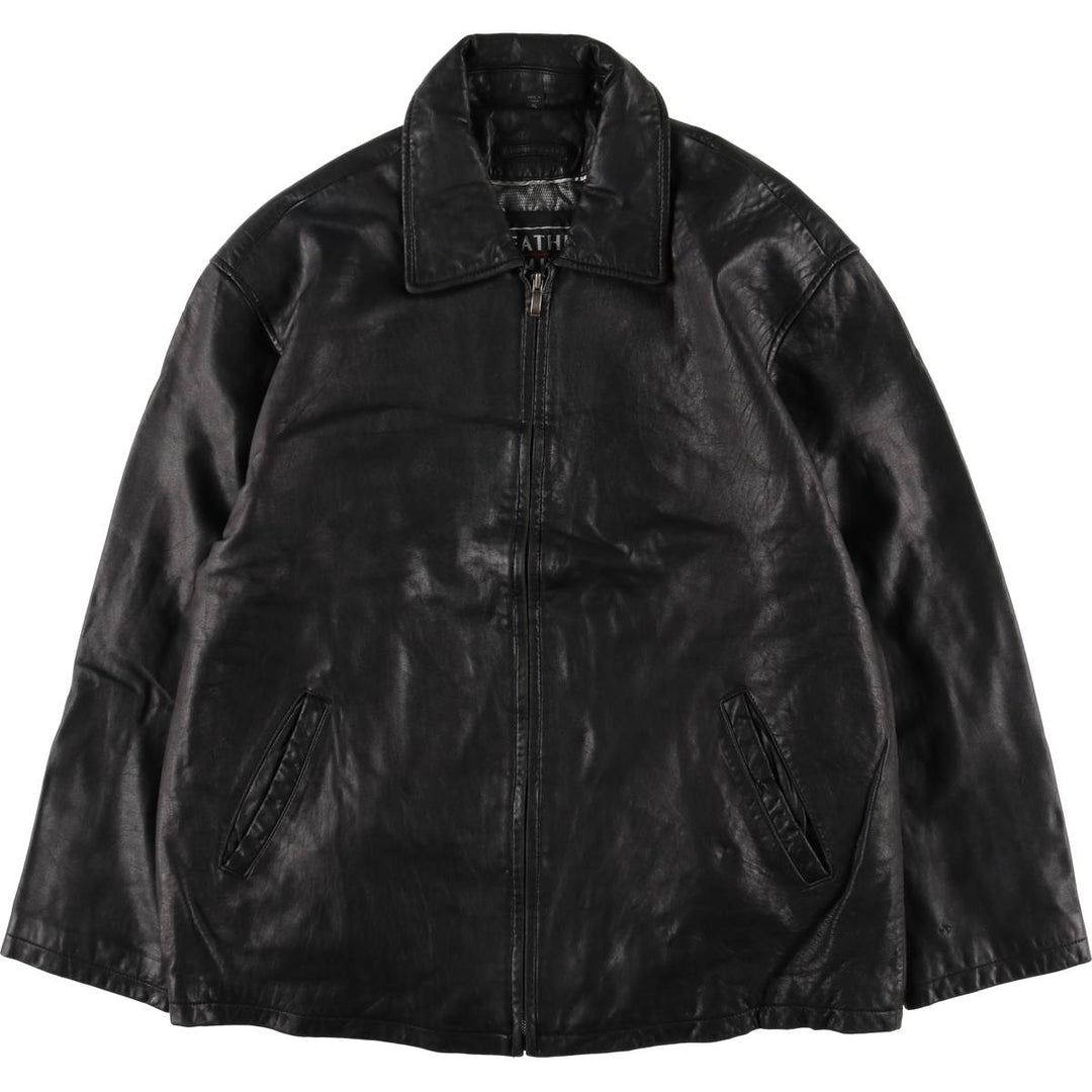 LEATHER LIMITED Padded Swing Top Leather Blouson, Men's Size XL genuine leather black type Vintage Second Hand