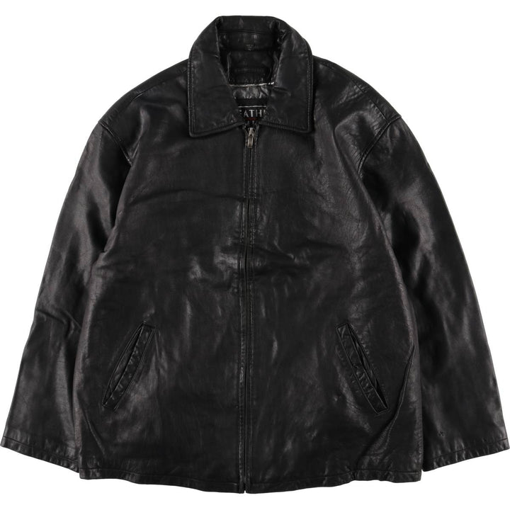 LEATHER LIMITED Padded Swing Top Leather Blouson, Men's Size XL genuine leather black type Vintage Second Hand