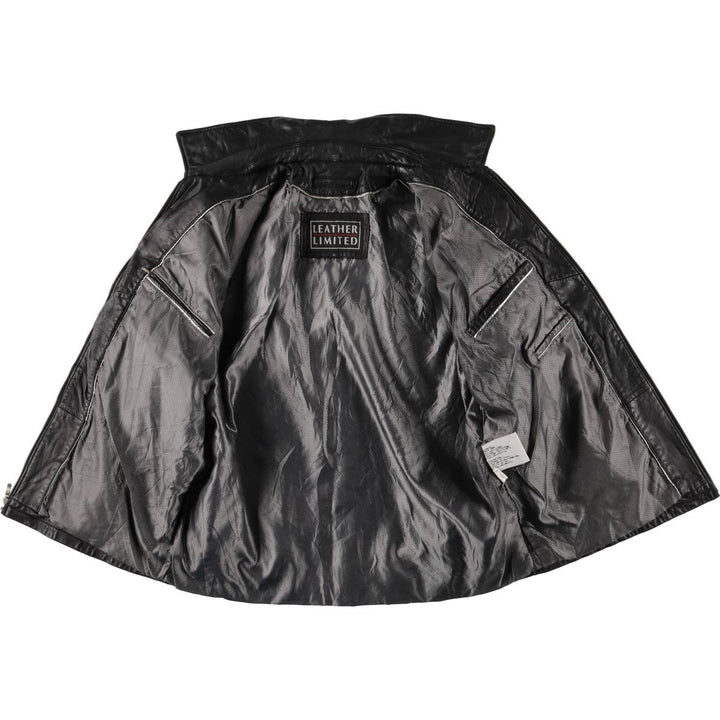 LEATHER LIMITED Padded Swing Top Leather Blouson, Men's Size XL genuine leather black type Vintage Second Hand