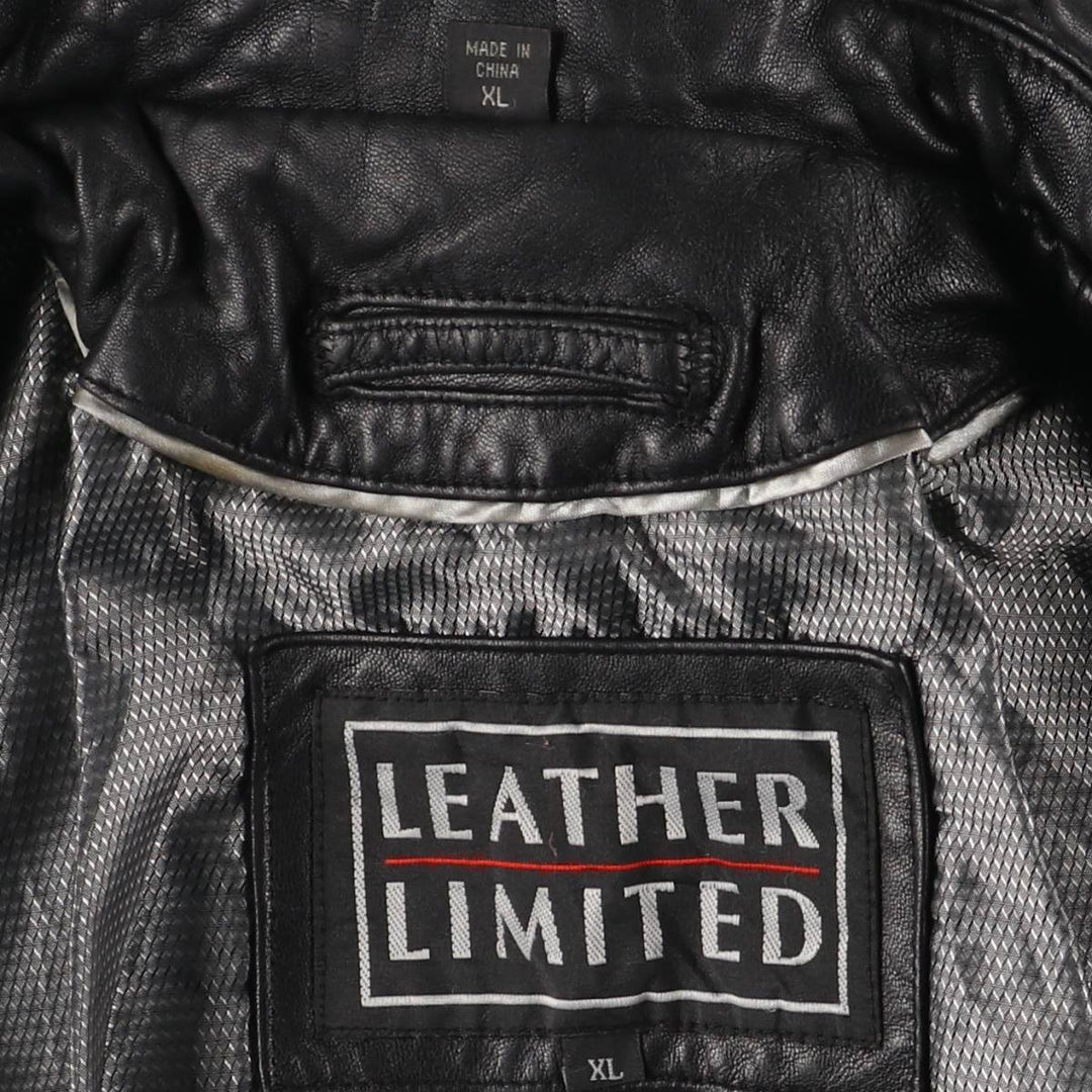 LEATHER LIMITED Padded Swing Top Leather Blouson, Men's Size XL genuine leather black type Vintage Second Hand