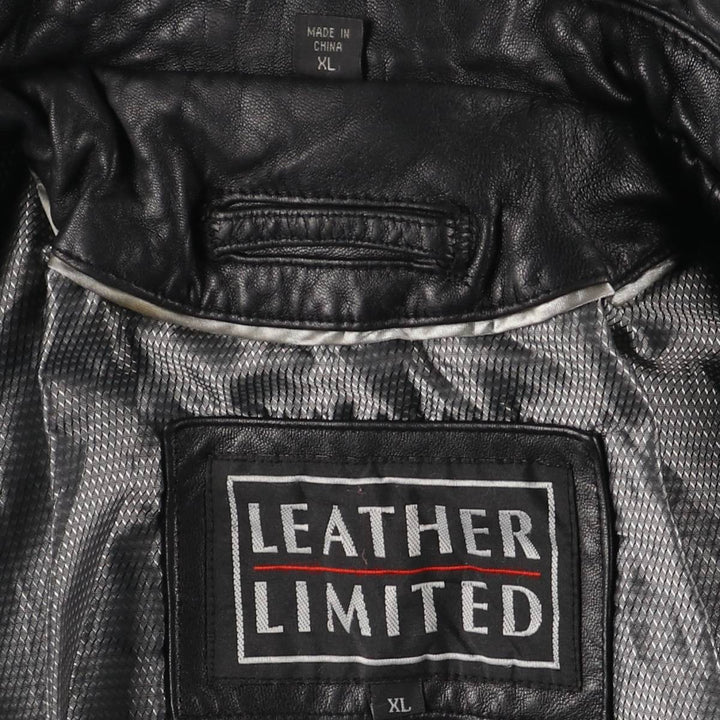 LEATHER LIMITED Padded Swing Top Leather Blouson, Men's Size XL genuine leather black type Vintage Second Hand