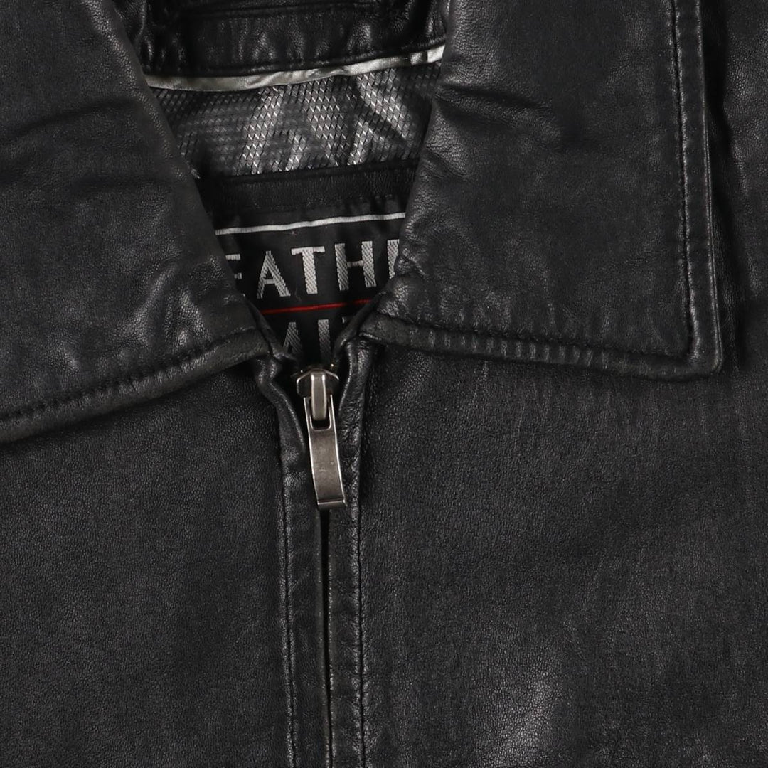 LEATHER LIMITED Padded Swing Top Leather Blouson, Men's Size XL genuine leather black type Vintage Second Hand