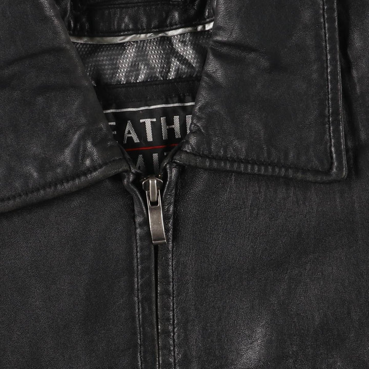 LEATHER LIMITED Padded Swing Top Leather Blouson, Men's Size XL genuine leather black type Vintage Second Hand