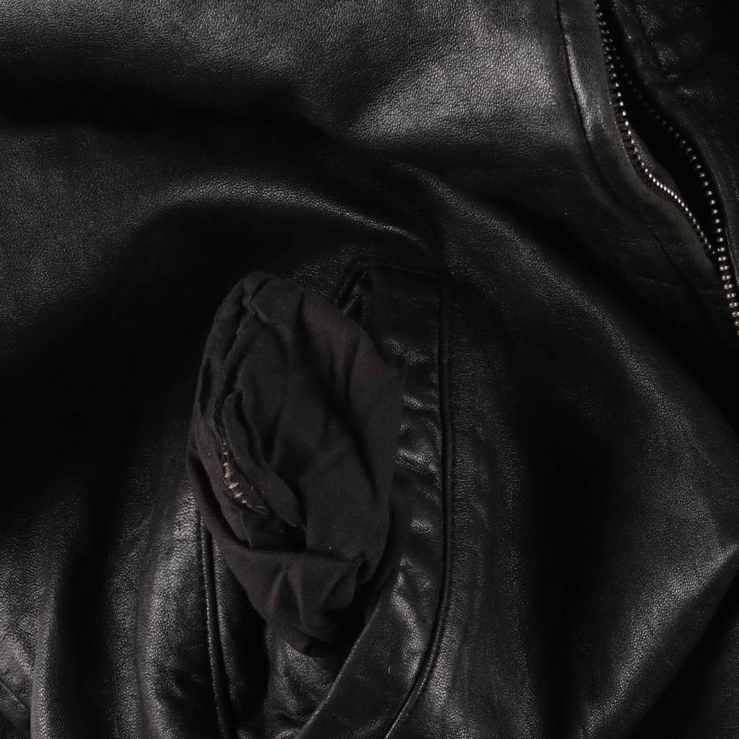 LEATHER LIMITED Padded Swing Top Leather Blouson, Men's Size XL genuine leather black type Vintage Second Hand