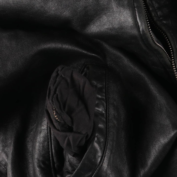 LEATHER LIMITED Padded Swing Top Leather Blouson, Men's Size XL genuine leather black type Vintage Second Hand
