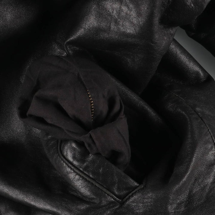 LEATHER LIMITED Padded Swing Top Leather Blouson, Men's Size XL genuine leather black type Vintage Second Hand