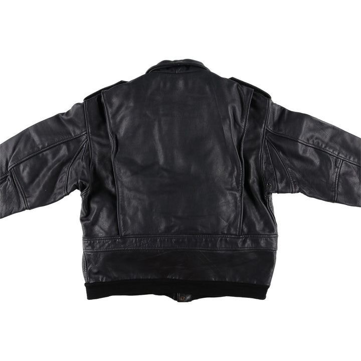 Vintage 1990'S Redskins A-2 Leather Flight Jacket, Men's Size L genuine leather black type Vintage Second Hand