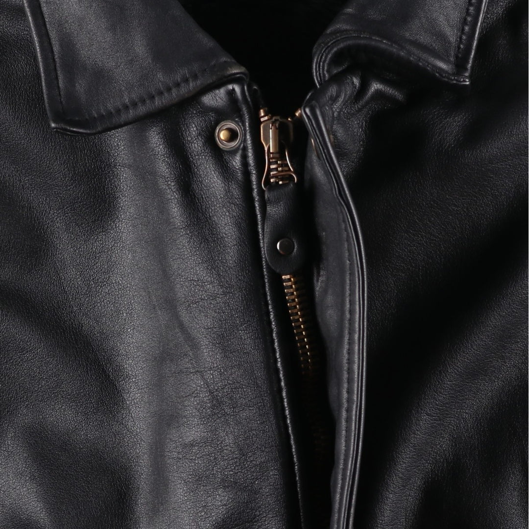 Vintage 1990'S Redskins A-2 Leather Flight Jacket, Men's Size L genuine leather black type Vintage Second Hand