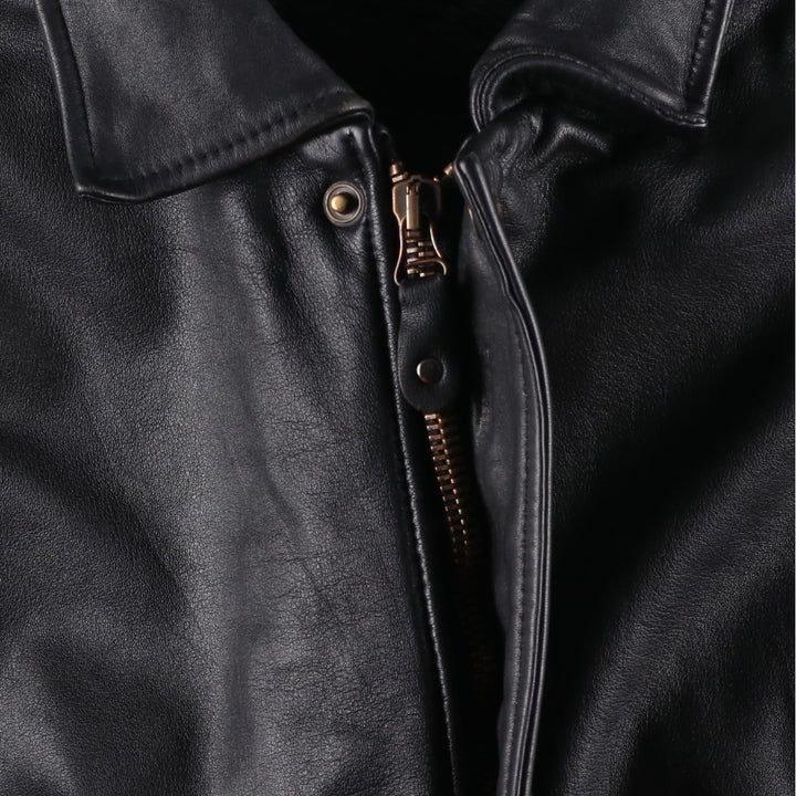 Vintage 1990'S Redskins A-2 Leather Flight Jacket, Men's Size L genuine leather black type Vintage Second Hand