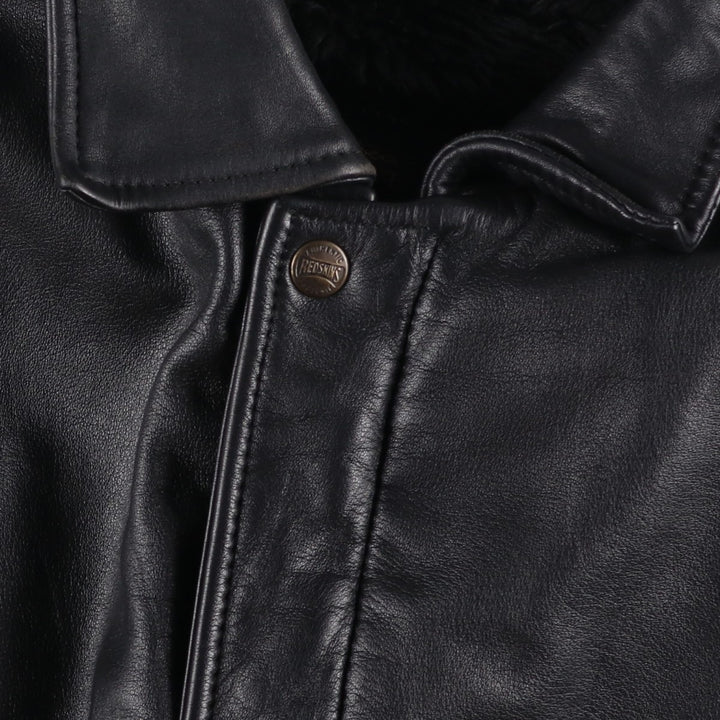 Vintage 1990'S Redskins A-2 Leather Flight Jacket, Men's Size L genuine leather black type Vintage Second Hand