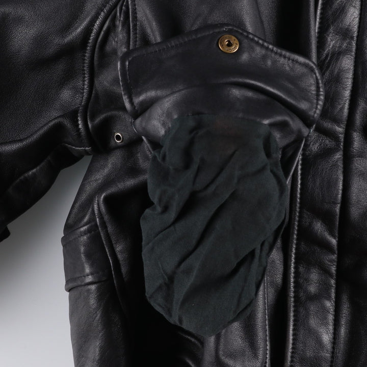 Vintage 1990'S Redskins A-2 Leather Flight Jacket, Men's Size L genuine leather black type Vintage Second Hand