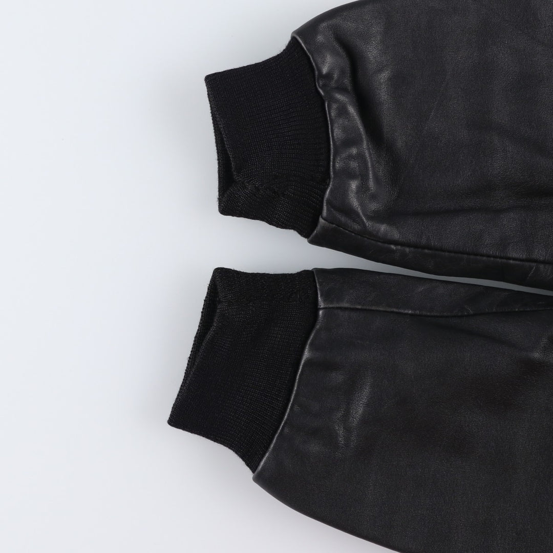 Vintage 1990'S Redskins A-2 Leather Flight Jacket, Men's Size L genuine leather black type Vintage Second Hand