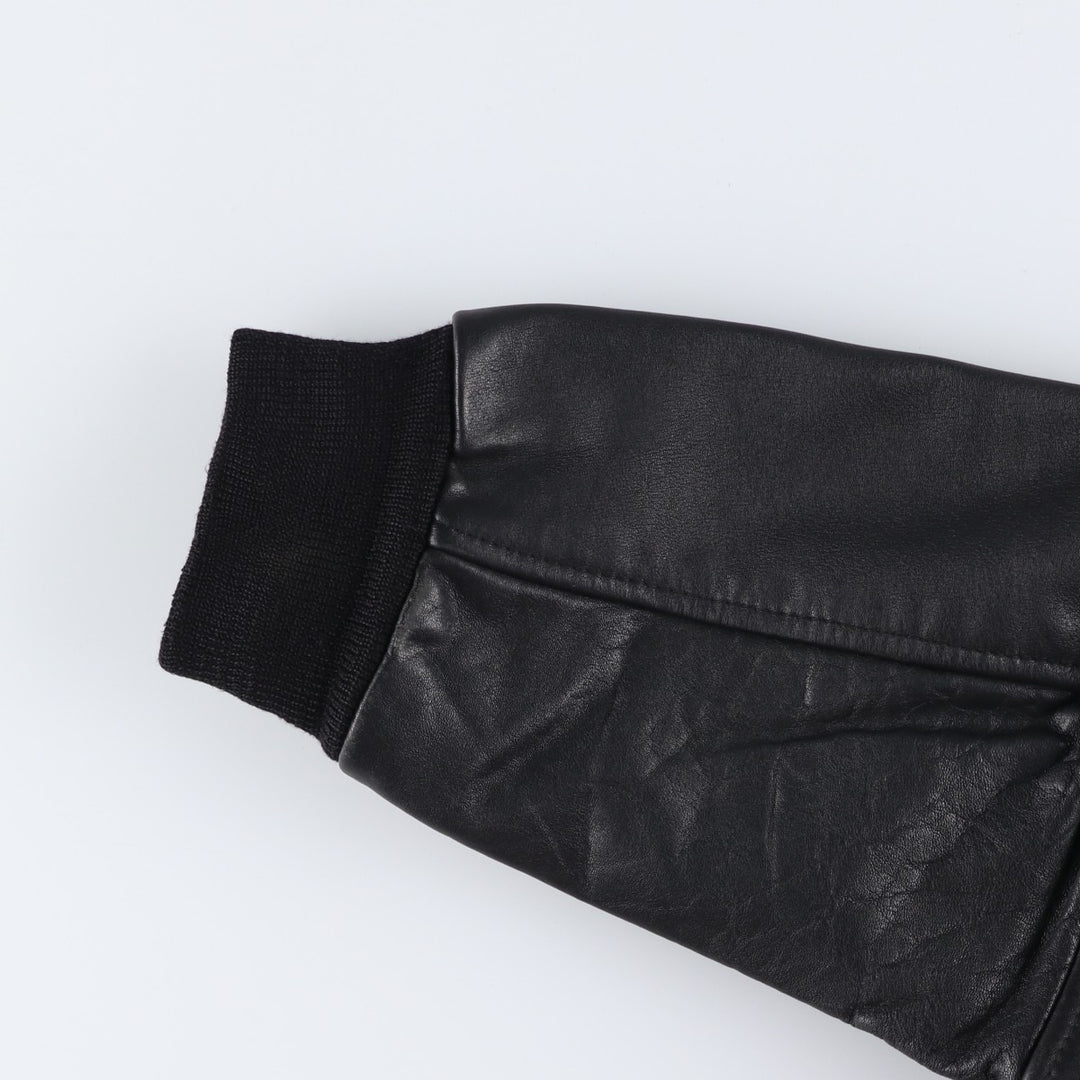 Vintage 1990'S Redskins A-2 Leather Flight Jacket, Men's Size L genuine leather black type Vintage Second Hand