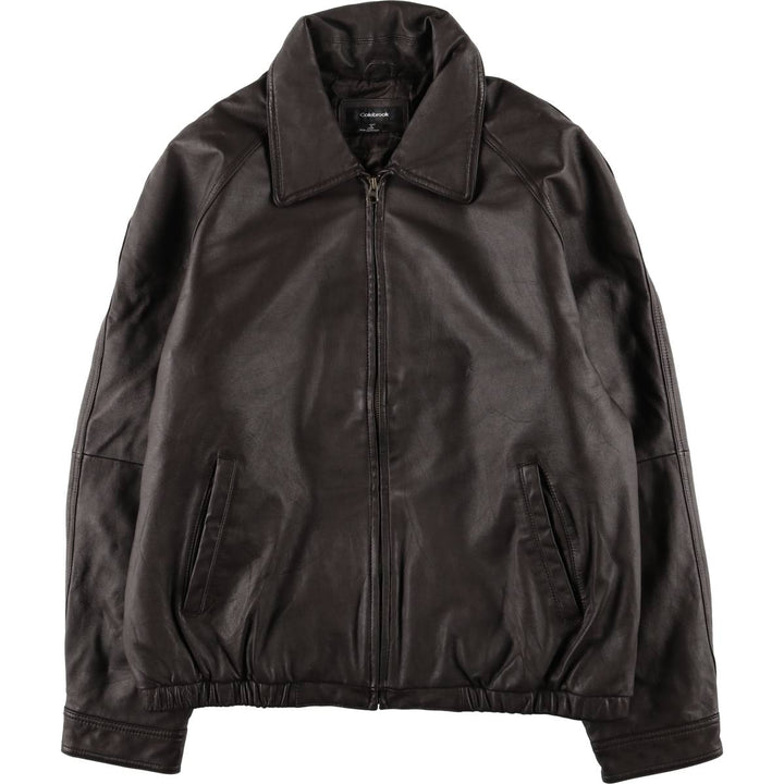 Colebrook Padded Swing Top Leather Blouson, Men's XL genuine leather brown type Vintage Second Hand