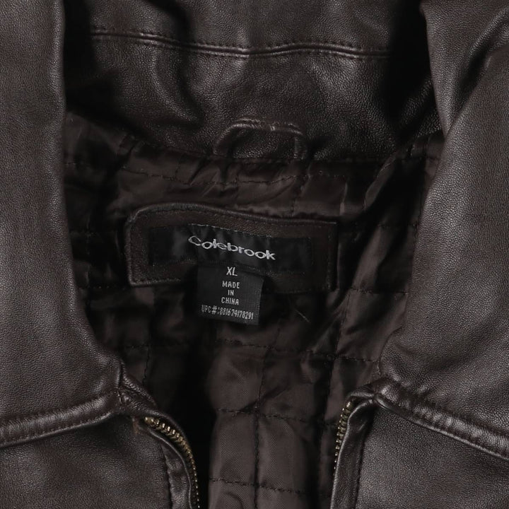 Colebrook Padded Swing Top Leather Blouson, Men's XL genuine leather brown type Vintage Second Hand