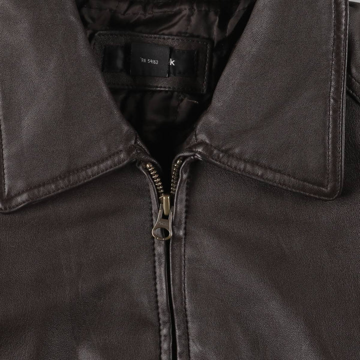 Colebrook Padded Swing Top Leather Blouson, Men's XL genuine leather brown type Vintage Second Hand