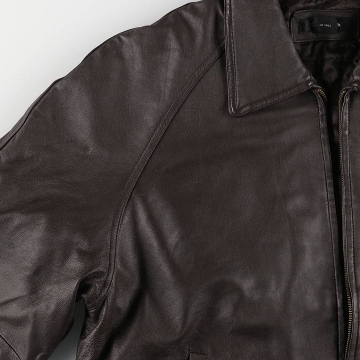 Colebrook Padded Swing Top Leather Blouson, Men's XL genuine leather brown type Vintage Second Hand