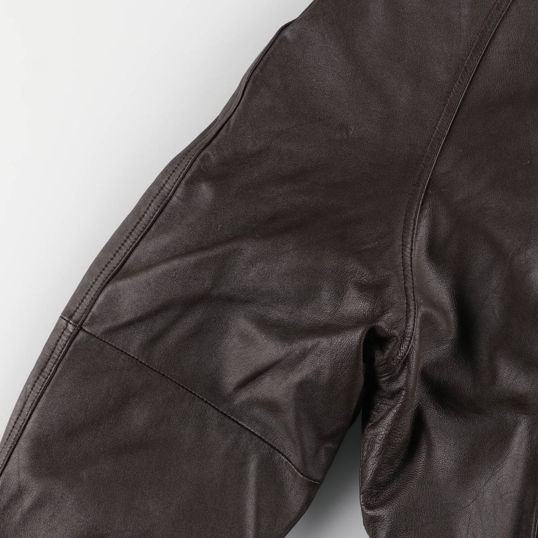 Colebrook Padded Swing Top Leather Blouson, Men's XL genuine leather brown type Vintage Second Hand