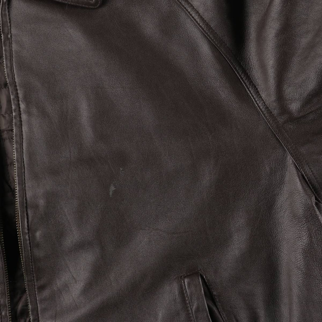 Colebrook Padded Swing Top Leather Blouson, Men's XL genuine leather brown type Vintage Second Hand