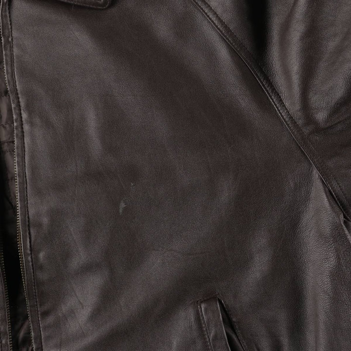 Colebrook Padded Swing Top Leather Blouson, Men's XL genuine leather brown type Vintage Second Hand