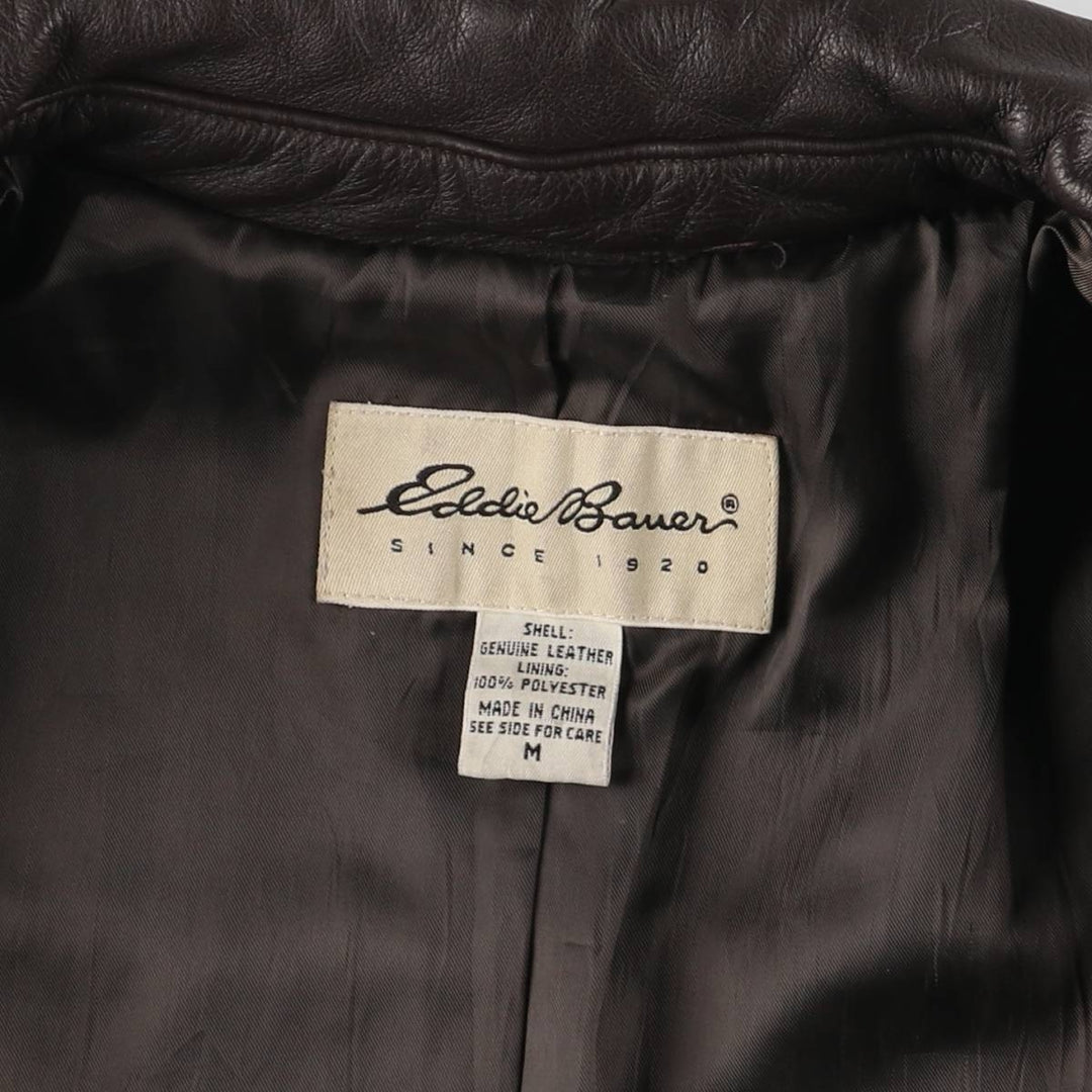 Eddie Bauer Swing Top Leather Blouson, Men's Size M genuine leather brown type Vintage Second Hand