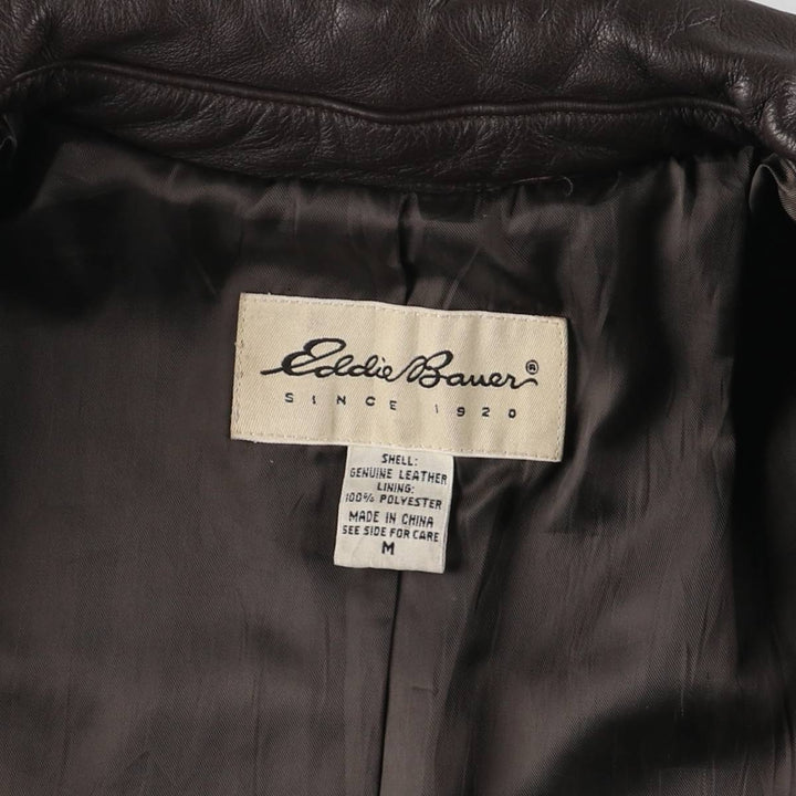 Eddie Bauer Swing Top Leather Blouson, Men's Size M genuine leather brown type Vintage Second Hand