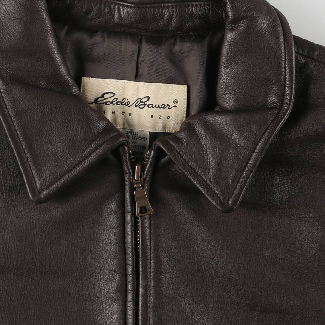 Eddie Bauer Swing Top Leather Blouson, Men's Size M genuine leather brown type Vintage Second Hand